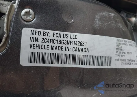 2022 Chrysler Pacifica Touring L z USA, uszkodzony, nr VIN 2C4RC1BG3NR142631